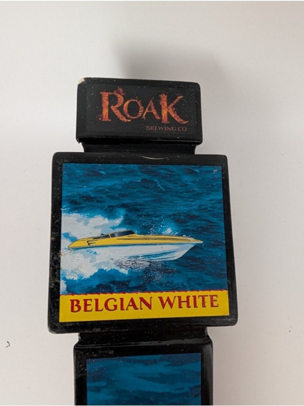 ROAK Powerboat Belgian White Beer Tap Handle Blue Black Nautical Bar Kegerator - Picture 2 of 6